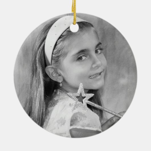 Cute Pink Bloemenmeisje Whimsical Weddenress Keramisch Ornament (Achterkant)