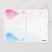 Cute Pink Blue Balloons Boy of Girl Gender onthull Briefkaart (Achterkant)