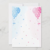 Cute Pink Blue Balloons Boy of Girl Gender onthull Kaart (Achterkant)