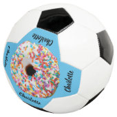 Cute Pink Blue Donut Aangepast Modern Voetbal (Drie kwart)
