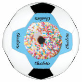 Cute Pink Blue Donut Aangepast Modern Voetbal (Voorkant)