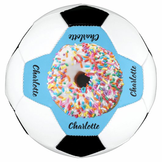 Cute Pink Blue Donut Aangepast Modern Voetbal (Voorkant)
