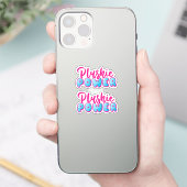 Cute Pink Blue Empowerment Sticker (Telefoon)