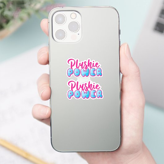 Cute Pink Blue Empowerment Sticker (Telefoon)