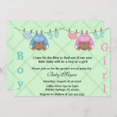 Cute Pink & Blue Gender Release Party Kaart (Voorkant / Achterkant)