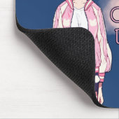 Cute Pink Blue Kawaii Anime Cherry Blossom Girly Muismat (Hoek)