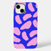 Cute Pink Blue Koe Print Pattern Case-Mate iPhone Case (Achterkant)