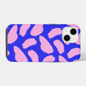 Cute Pink Blue Koe Print Pattern iPhone Hoesje (Achterkant horizontaal)