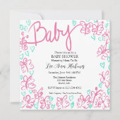 Cute Pink Blue Specialized Baby shower Invitation Kaart (Voorkant)