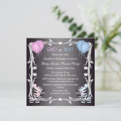 Cute Pink & Blue Zebras Baby Gender Reopenbaart Sh Kaart (Staand voorkant)