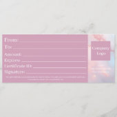 Cute Pink Blush Soft Elegant Gift Certificate Save The Date (Achterkant)