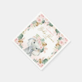 Cute Pink Blush Tropisch Elephant Baby shower Servet (Hoek)
