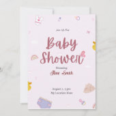 Cute Pink Boho Baby shower Kaart (Voorkant)
