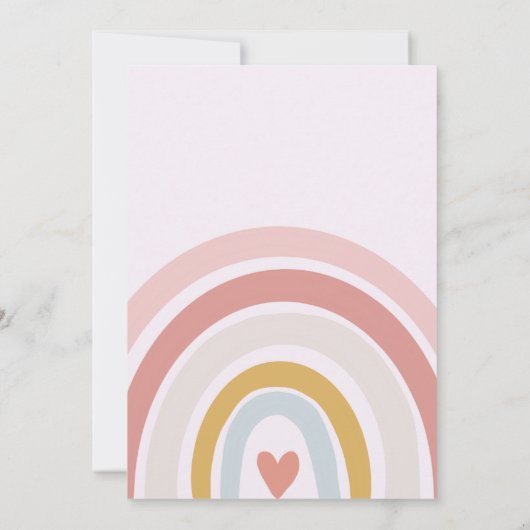 Cute Pink Boho Baby shower Kaart (Achterkant)