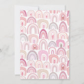 Cute Pink Boho Rainbow First Birthday Kaart (Achterkant)