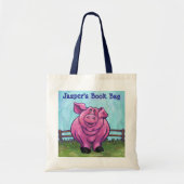 Cute Pink Book Bag Tote Bag (Voorkant)