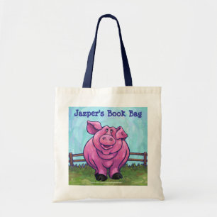 Cute Pink Book Bag Tote Bag