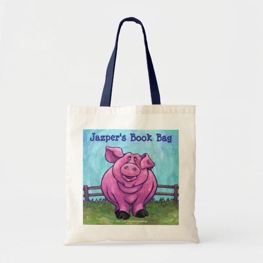Cute Pink Book Bag Tote Bag (Voorkant)