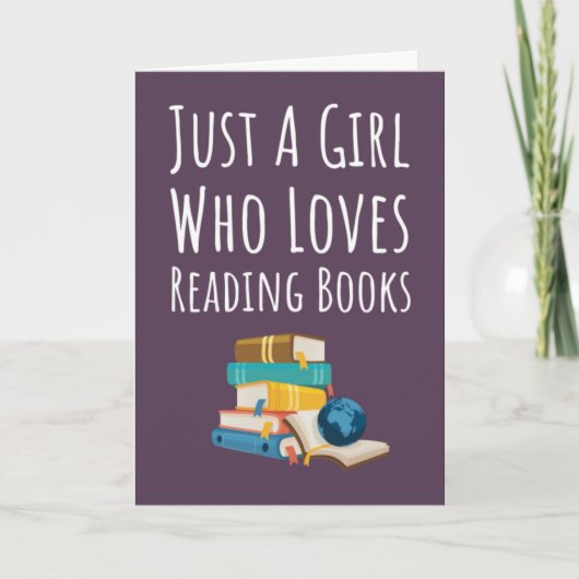 Cute Pink Book Reader Cards For Baby Girls Kids Kaart (Voorkant)