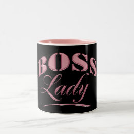 Cute Pink Boss Lady Design Tweekleurige Koffiemok