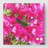 Cute Pink Bougainvillea Print Wall klokken (Voorkant)