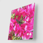 Cute Pink Bougainvillea Print Wall klokken (Hoek)