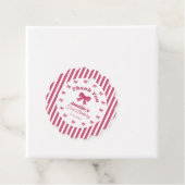 Cute Pink Bow 1st Birthday  Bedankjes Labels (In situ)