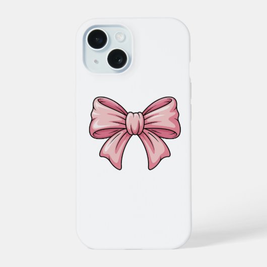 Cute Pink Bow Coquette Aesthetic iPhone Case iPhone 15 Case (Achterkant)