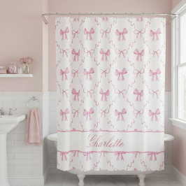 Cute Pink Bow Douchegordijn