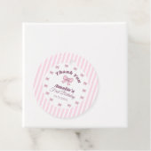 Cute Pink Bow First Birthday  Bedankjes Labels (In situ)
