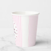 Cute Pink Bow First Birthday  Papieren Bekers (Links)