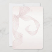 Cute Pink Bow Girl 15th Winter Birthday Party Kaart (Achterkant)