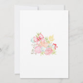 Cute Pink Bow Girl First Birthday Invitation Kaart (Achterkant)