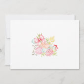 Cute Pink Bow Girl First Birthday Photo Invitation Kaart (Achterkant)