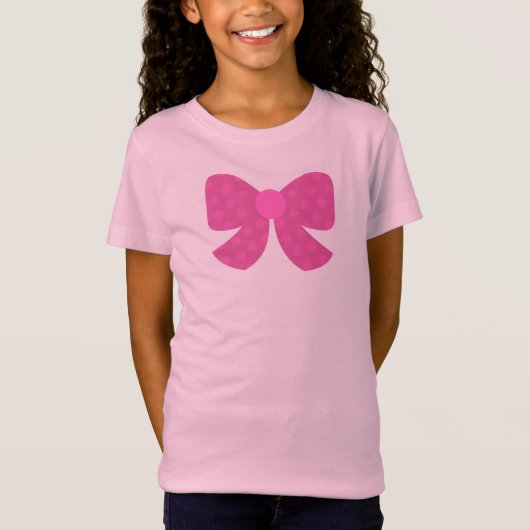 Cute Pink Bow Girls T shirt (Voorkant)