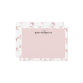 Cute Pink Bow Girly Coquette Bow Frame  Notitiekaartje (Voorkant / Achterkant in situ)