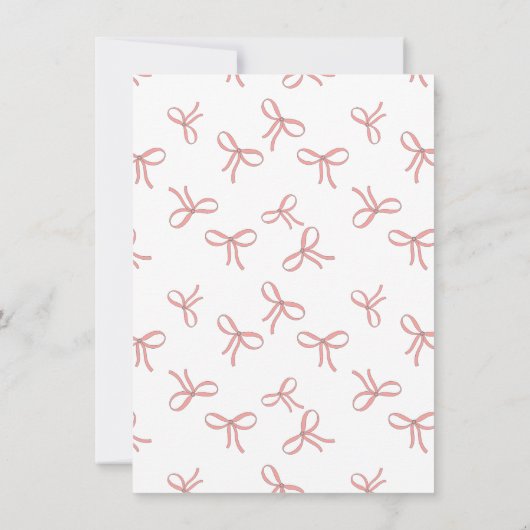 Cute Pink Bow Girly Coquette Bow Frame Notitiekaartje (Achterkant)