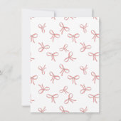 Cute Pink Bow Girly Coquette Frame  Notitiekaartje (Achterkant)