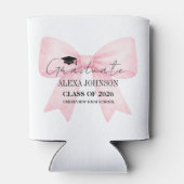 Cute Pink Bow Graduation Cap Graduate Blikjeskoeler (Achterkant)