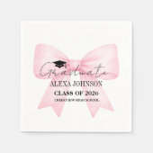 Cute Pink Bow Graduation Cap Graduate Servet (Voorkant)