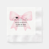 Cute Pink Bow Graduation Cap Graduation Servet (Voorkant)