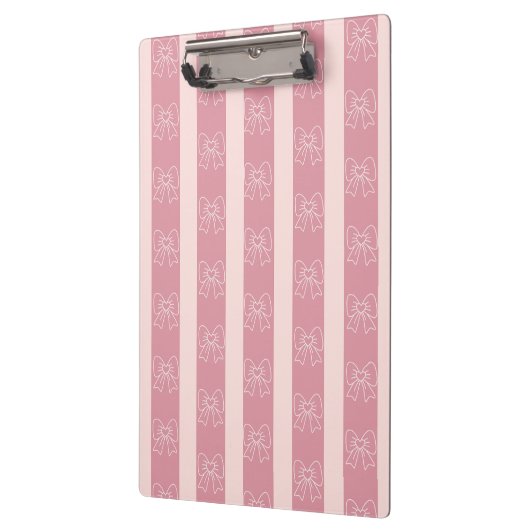 Cute Pink Bow Stripe Pattern – Girly Aesthetic Klembord (Links)