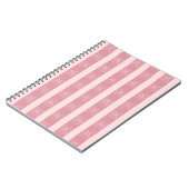 Cute Pink Bow Stripe Pattern – Girly Aesthetic Notitieboek (Linkerzijde)
