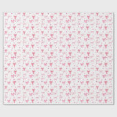 Cute Pink Bow Wrapping Paper Cadeaupapier (Vlak)