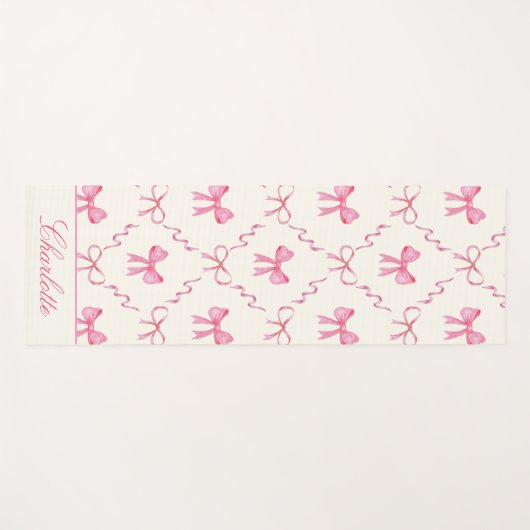 Cute Pink Bow Yogamat (Voorkant (horizontaal))