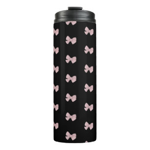 Cute Pink Bow, zwart gedrukt Thermosbeker