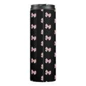 Cute Pink Bow, zwart gedrukt Thermosbeker (Achterkant)