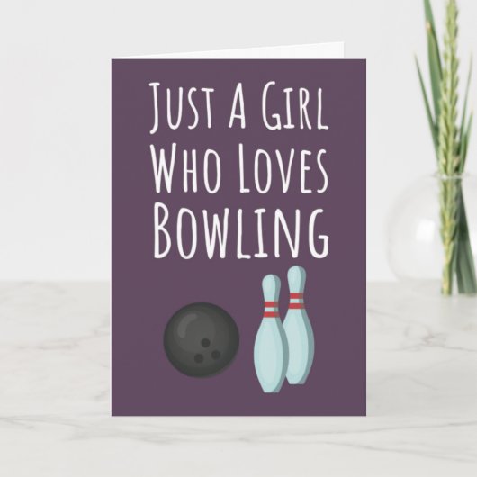 Cute Pink Bowling Cards For Baby Girls Kids Bowler Kaart (Voorkant)