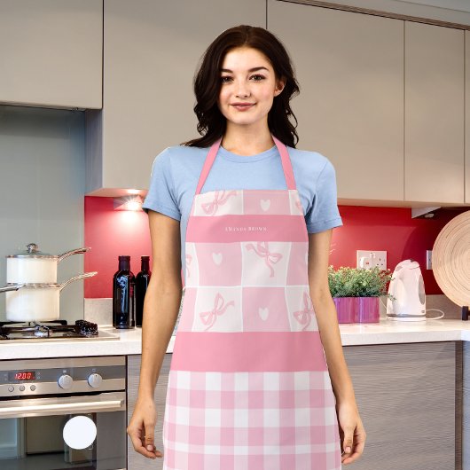 Cute Pink Bows and Coquette Grace Trendy Apron Schort