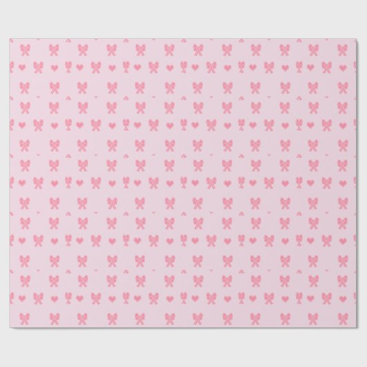  Cute Pink Bows and Hearts Coque Cadeaupapier (Vlak)